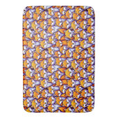 赤いキツネの漫画のドードル模様の野生動物の森 バスマット (正面縦)