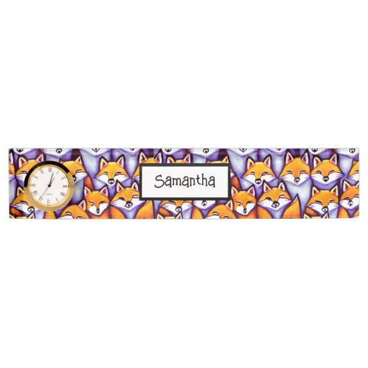 赤いキツネの漫画DIY名デスクトップ文房具ワイルド デスクネームプレート (正面)