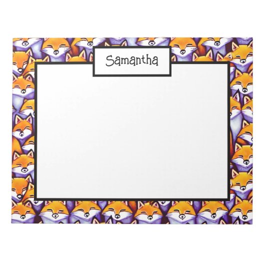 赤いキツネの漫画DIY名doodleコラージュ事務所 ノートパッド (正面)