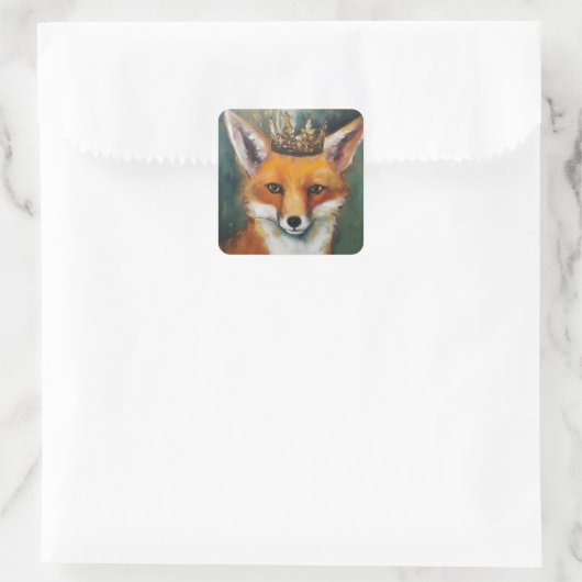 赤いキツネの王冠 スクエアシール (バッグ)