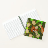 赤いキツネの白い緑の葉、葉 ノートブック (内部)