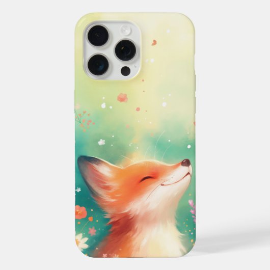 赤いキツネの笑顔 iPhoneケース (裏面)