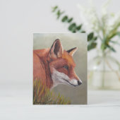 赤いキツネの絵葉書 ポストカード (スタンド正面)