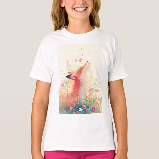 赤いキツネの草原の夢 Tシャツ (正面)