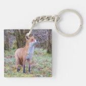 赤いキツネの野生の木立の動物の自然 キーホルダー (裏面)