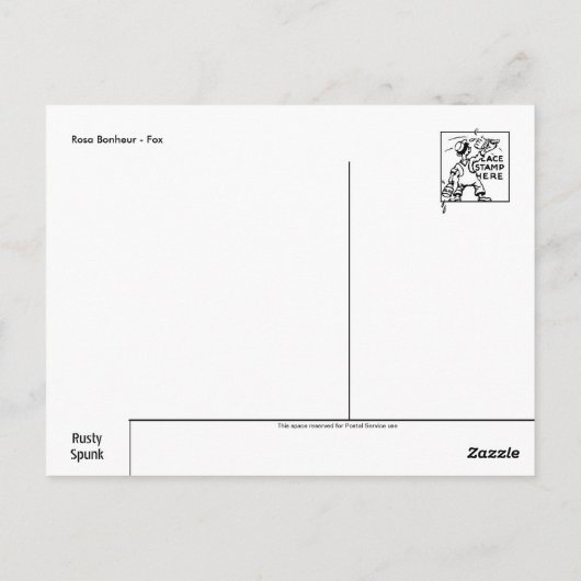 赤いキツネはがき ポストカード (裏面)