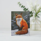 赤いキツネインウィンタースノー シーズンポストカード (スタンド正面)