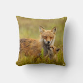 赤いキツネキットがママを調べる クッション (正面)