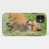 赤いキツネキットの芝生の近くに Case-Mate iPhoneケース (裏面(横))