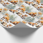 赤いキツネファミリー ラッピングペーパー (角)