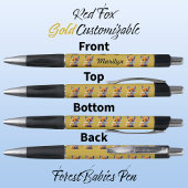 赤いキツネ、カラフル金ゴールド新学期 ボールペン