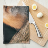 赤いキツネ キッチンタオル (四つ折り)