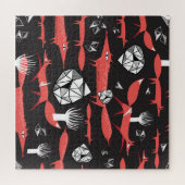 赤いキツネ：ダークバックグラウンドシームレス。 ジグソーパズル (横)