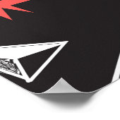 赤いキツネ:ダークバックグラウンドシームレス。 ポスター (角)