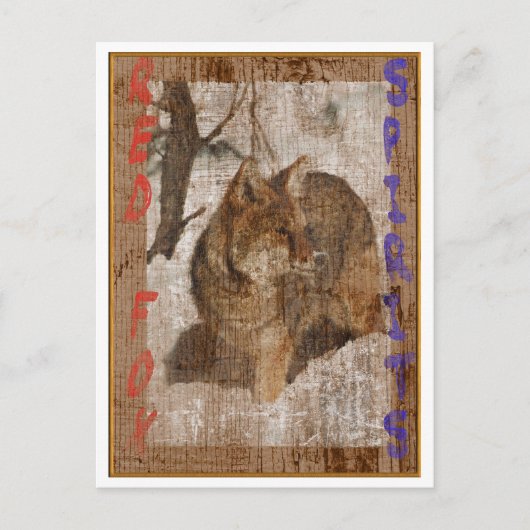 赤いキツネ ポストカード (正面)