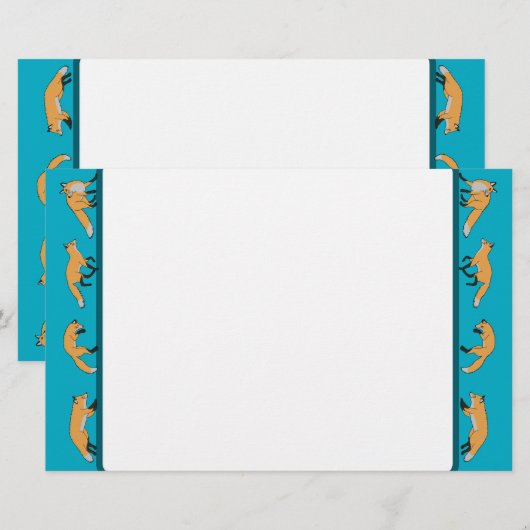 赤いキツネ 便箋 (正面/裏面)