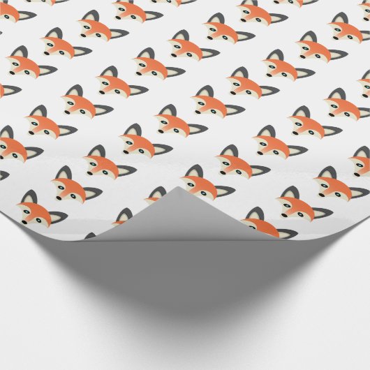 赤いキツネ – 光沢ラッピング紙、30" x 15' ラッピングペーパー (コーナー)