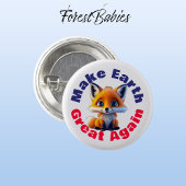 赤いキツネ、再び素晴らし可愛い環境 缶バッジ