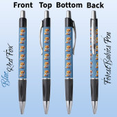 赤いキツネ、可愛いユニーク森お洒落動物の青 ボールペン