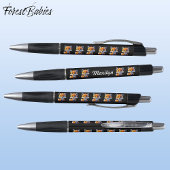 赤いキツネ、可愛いユニーク森お洒落動物ブラック ボールペン