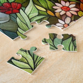 赤いキツネ、夕日、木 ジグソーパズル (側面)