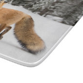 赤いキツネ（白い雪） カッティングボード (角)