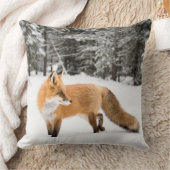 赤いキツネ（白い雪） クッション (ブランケット)