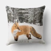 赤いキツネ（白い雪） クッション (裏面)