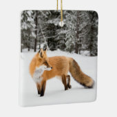 赤いキツネ(白い雪) セラミックオーナメント (右)