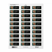 赤いキツネ、緑、花 ラベル (フルシート)