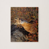 赤いキツネ、Vulpes vulpes、ブルックス山脈の中央北斜面に沿った秋の色合い、北極アラスカ ジグソーパズル (縦)