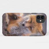 赤いキツネ、Vulpes vulpes、子狐が体を掻く、 Case-Mate iPhoneケース (裏面(横))