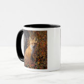 赤いキツネ、Vulpes vulpes、秋の色調の中、 マグカップ (正面左)