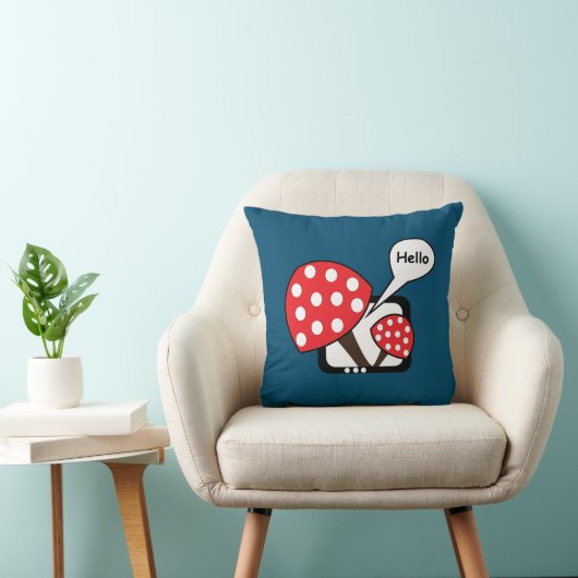 赤いキノコことわざこんにちはテレビ クッション (椅子)