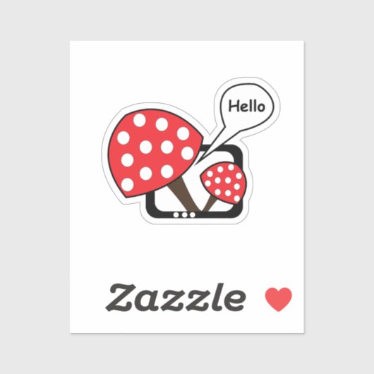 赤いキノコことわざこんにちはテレビ シール (シート)