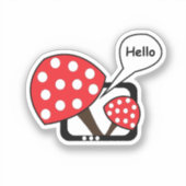 赤いキノコことわざこんにちはテレビ シール (正面)