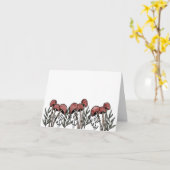 赤いキノコのキャップ カード (黄色い花)