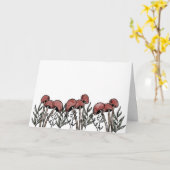 赤いキノコのキャップ カード (黄色い花)