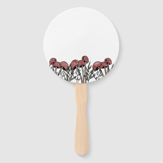 赤いキノコのキャップ ハンドファン (正面)