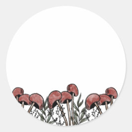 赤いキノコのキャップ ラウンドシール