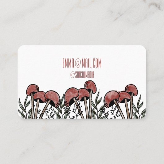 赤いキノコのキャップ 名刺 (裏面)