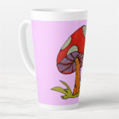 赤いキノコのコーヒーマグ カフェラテマグ (左アングル)
