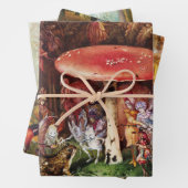 赤いキノコの下でカエルと妖精を侵入魔法 ラッピングペーパーシート (インサイチュ)