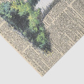 赤いキノコの切り離しを持つヴィンテージ新聞 薄葉紙 (詳細)