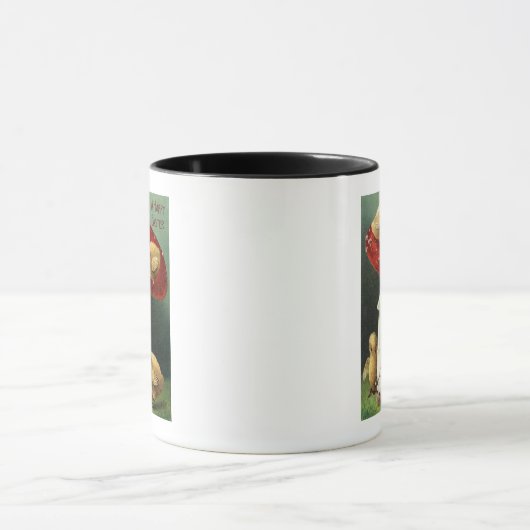 赤いキノコの幸福なイースターチックス マグカップ (中央)