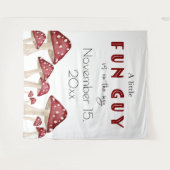 赤いキノコの森 ファンガイ ベイビーシャワーの背景 タペストリー (正面(横))