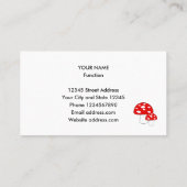 赤いキノコの自然名刺テンプレート 名刺 (裏面)