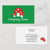 赤いキノコの自然名刺テンプレート 名刺 (正面/裏面)