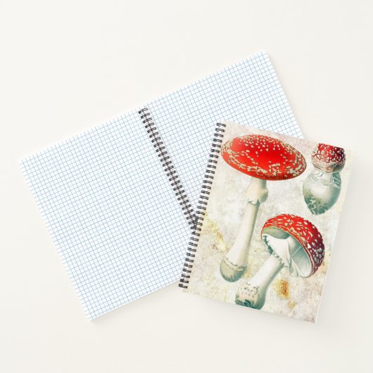 赤いキノコの色あせた背動揺して景 ノートブック (内部)
