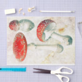 赤いキノコの色あせた背動揺して景 薄葉紙 (クラフト)